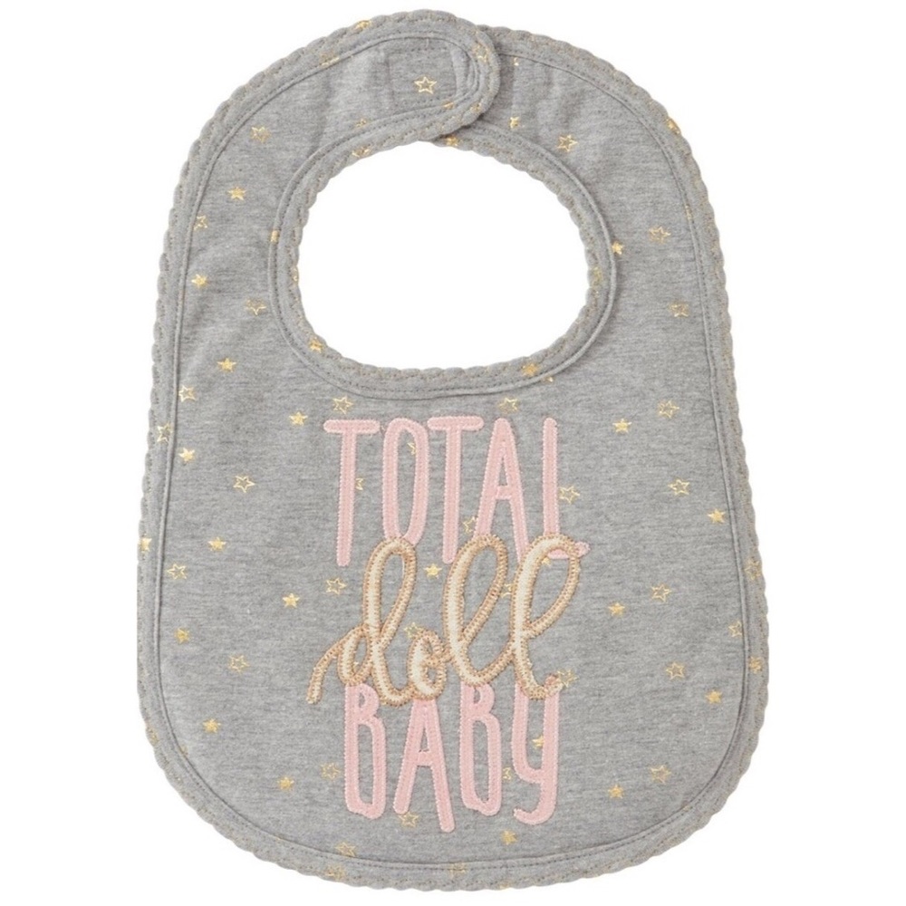 ▪️Gray Star Doll Baby Bib